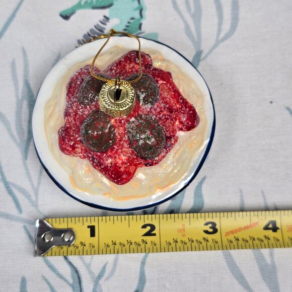 Spaghetti and Meatballs Blown Glass Ornament Foodie - Picture 4 of 5